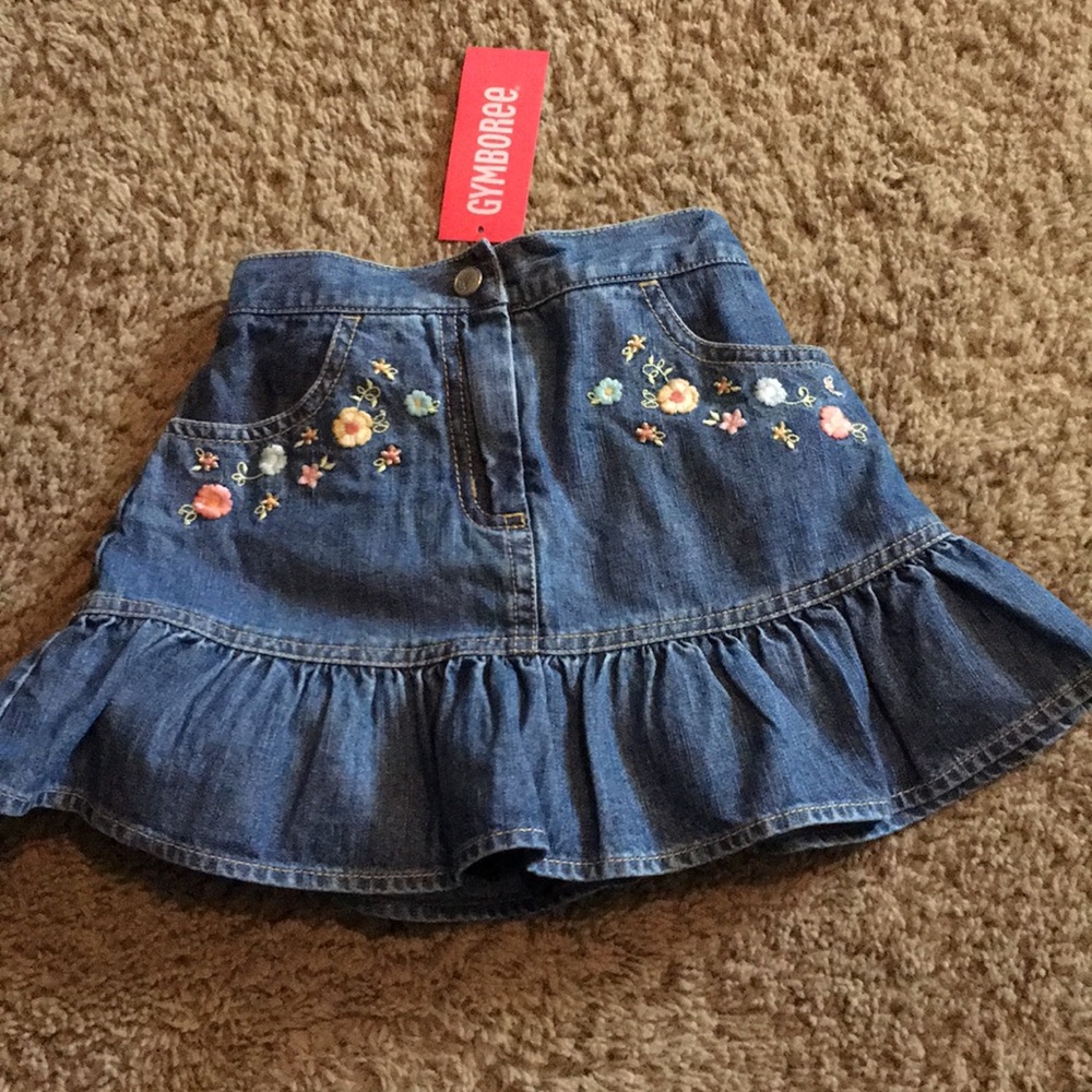 NWTs Vintage Gymboree Summer Safari denim jean skort Sz 5